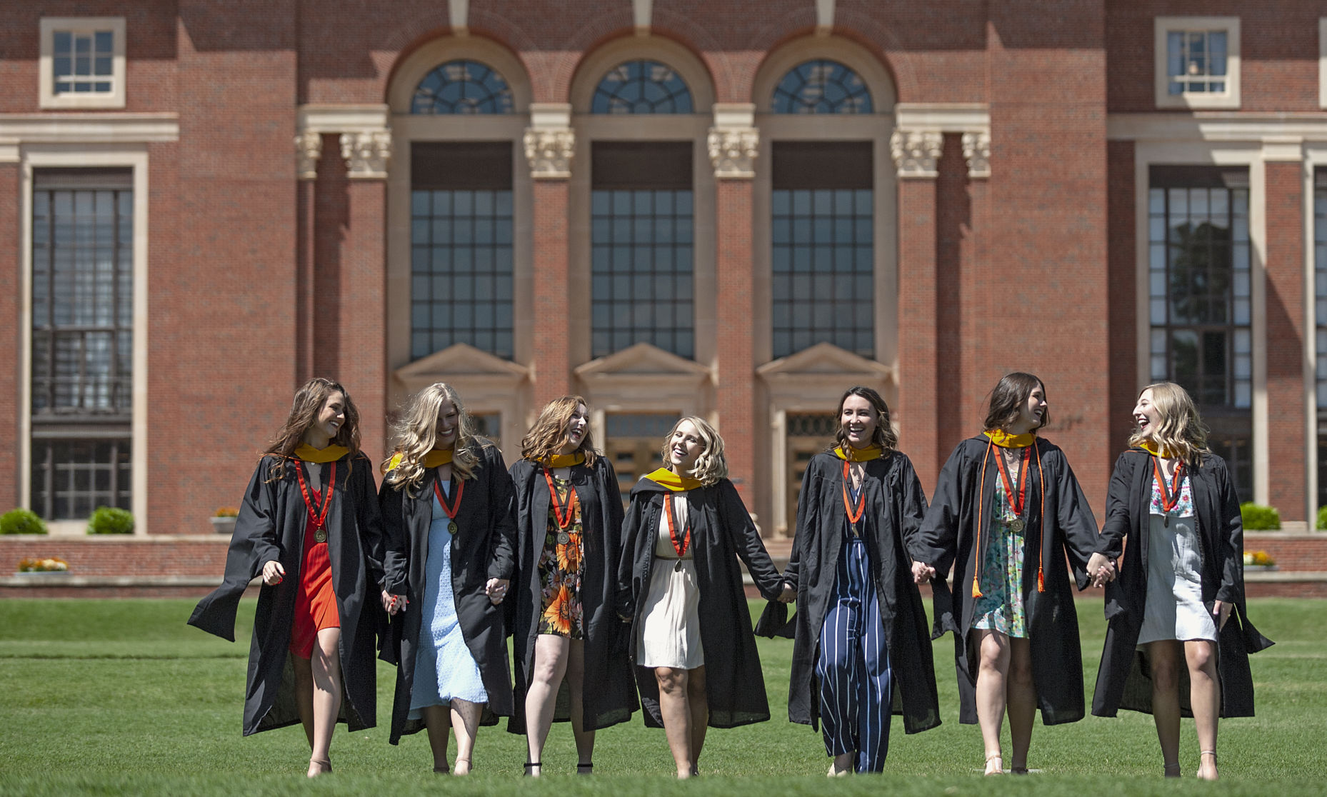 Graduates walking
